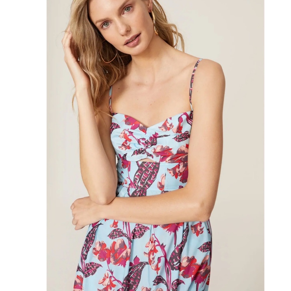 A.L.C. Blue and Red Floral Midi Dress - Picture 4 of 14